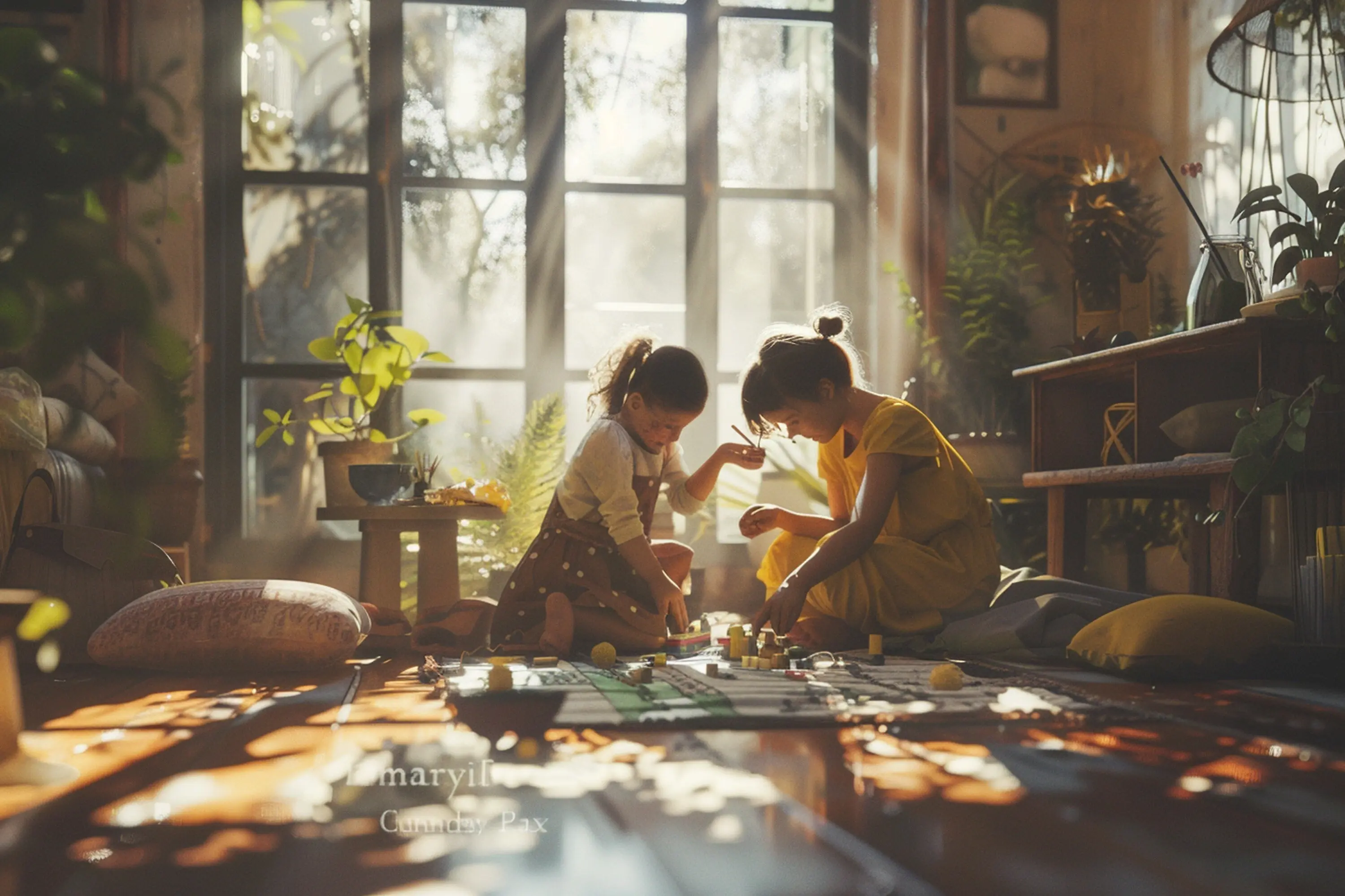 Mutter und Kinder gestalten Kunst zum Muttertag octane r